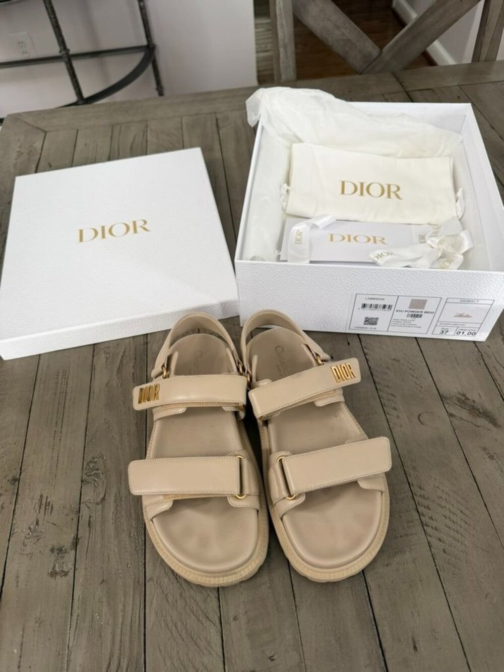 Lambskin Dioract 10mm Sandals Size 37 7 - Picture 2 of 10
